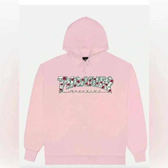 Thrasher Sweaters - Thrasher pink roses hoodie small